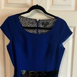 Elegant Blue Dress with Black Accents